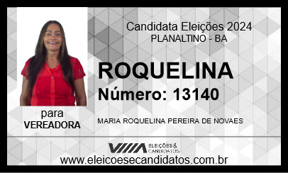 Candidato ROQUELINA 2024 - PLANALTINO - Eleições