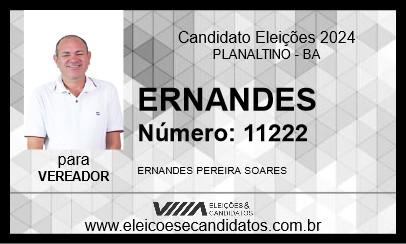 Candidato ERNANDES 2024 - PLANALTINO - Eleições