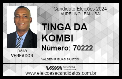 Candidato TINGA DA KOMBI 2024 - AURELINO LEAL - Eleições