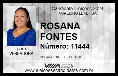 Candidato ROSANA FONTES 2024 - AURELINO LEAL - Eleições