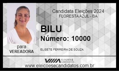 Candidato BILU 2024 - FLORESTA AZUL - Eleições