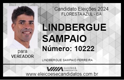 Candidato LINDBERGUE SAMPAIO 2024 - FLORESTA AZUL - Eleições