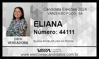 Candidato ELIANA 2024 - VÁRZEA DO POÇO - Eleições