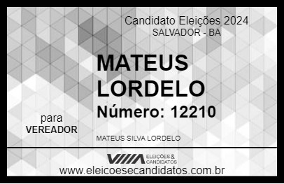 Candidato MATEUS LORDELO 2024 - SALVADOR - Eleições