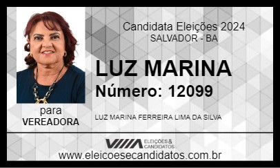 Candidato LUZ MARINA 2024 - SALVADOR - Eleições