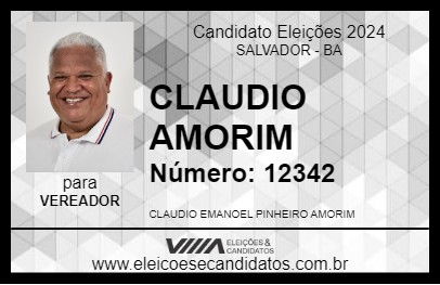 Candidato CLAUDIO AMORIM 2024 - SALVADOR - Eleições