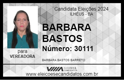 Candidato BARBARA BASTOS 2024 - ILHÉUS - Eleições