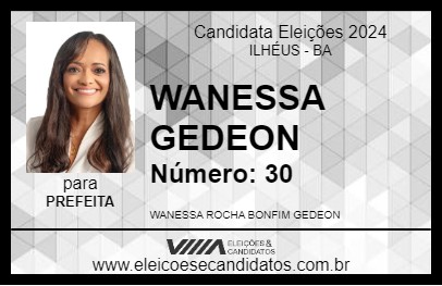 Candidato WANESSA GEDEON 2024 - ILHÉUS - Eleições