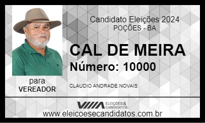 Candidato CAL DE MEIRA 2024 - POÇÕES - Eleições