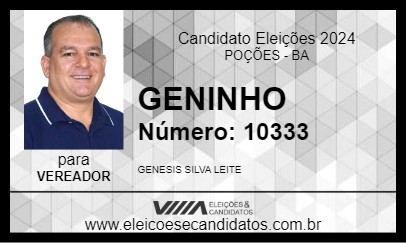 Candidato GENINHO 2024 - POÇÕES - Eleições