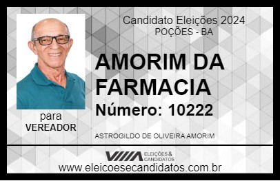 Candidato AMORIM DA FARMACIA 2024 - POÇÕES - Eleições