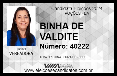 Candidato BINHA DE VALDITE 2024 - POÇÕES - Eleições