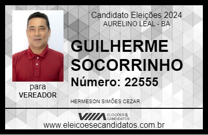 Candidato GUILHERME SOCORRINHO 2024 - AURELINO LEAL - Eleições