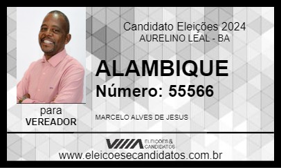 Candidato ALAMBIQUE 2024 - AURELINO LEAL - Eleições