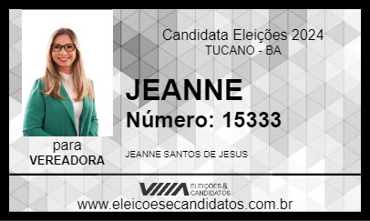 Candidato JEANNE 2024 - TUCANO - Eleições