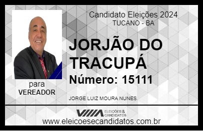 Candidato JORJÃO DO TRACUPÁ 2024 - TUCANO - Eleições