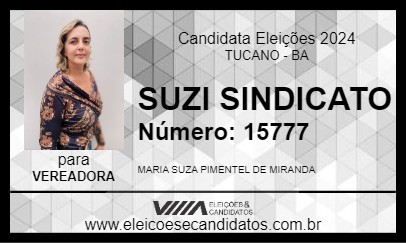 Candidato SUZI SINDICATO 2024 - TUCANO - Eleições