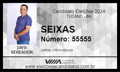 Candidato SEIXAS 2024 - TUCANO - Eleições