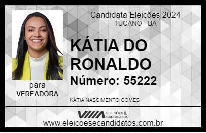 Candidato KÁTIA DO RONALDO 2024 - TUCANO - Eleições