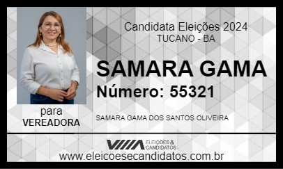 Candidato SAMARA GAMA 2024 - TUCANO - Eleições