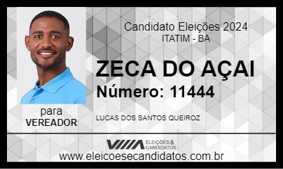 Candidato ZECA DO AÇAI 2024 - ITATIM - Eleições