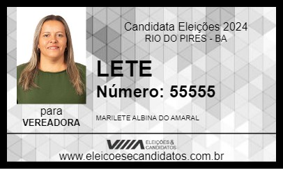 Candidato LETE 2024 - RIO DO PIRES - Eleições