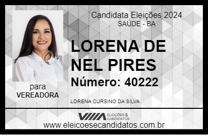 Candidato LORENA DE NEL PIRES 2024 - SAÚDE - Eleições