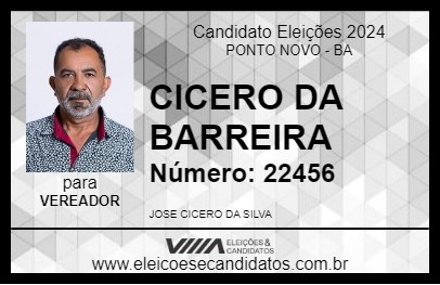 Candidato CICERO DA BARREIRA 2024 - PONTO NOVO - Eleições