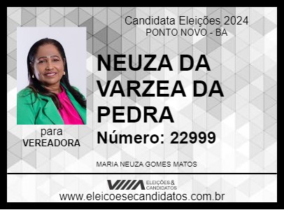 Candidato NEUZA DA VARZEA DA PEDRA 2024 - PONTO NOVO - Eleições