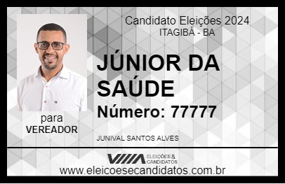 Candidato JÚNIOR DA SAÚDE 2024 - ITAGIBÁ - Eleições