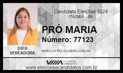 Candidato PRÓ MARIA 2024 - ITAGIBÁ - Eleições