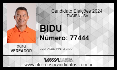 Candidato BIDU 2024 - ITAGIBÁ - Eleições