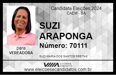 Candidato SUZI ARAPONGA 2024 - CAEM - Eleições