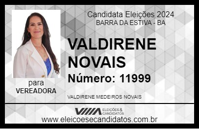 Candidato VALDIRENE NOVAIS 2024 - BARRA DA ESTIVA - Eleições