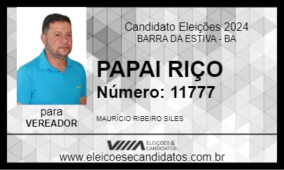 Candidato PAPAI RIÇO 2024 - BARRA DA ESTIVA - Eleições