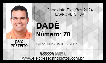 Candidato DADÊ 2024 - BARRO ALTO - Eleições