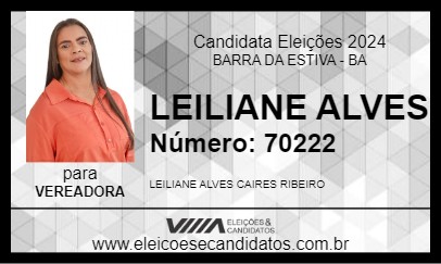 Candidato LEILIANE ALVES 2024 - BARRA DA ESTIVA - Eleições