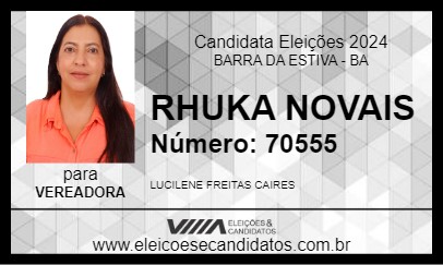 Candidato RHUKA PROFESSORA 2024 - BARRA DA ESTIVA - Eleições