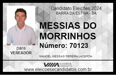 Candidato MESSIAS DO MORRINHOS 2024 - BARRA DA ESTIVA - Eleições