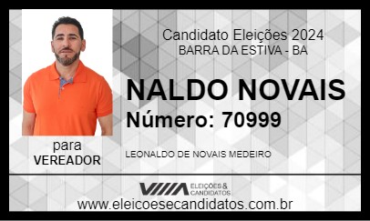 Candidato NALDO NOVAIS 2024 - BARRA DA ESTIVA - Eleições