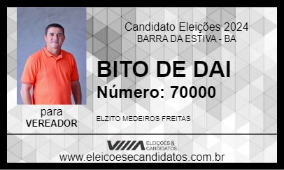 Candidato BITO DE DAI 2024 - BARRA DA ESTIVA - Eleições