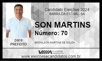 Candidato SON MARTINS 2024 - BARRA DA ESTIVA - Eleições