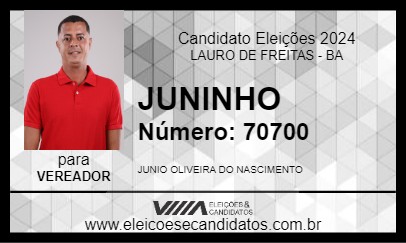 Candidato JUNINHO 2024 - LAURO DE FREITAS - Eleições