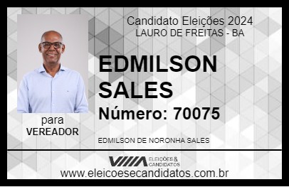 Candidato EDMILSON SALES 2024 - LAURO DE FREITAS - Eleições