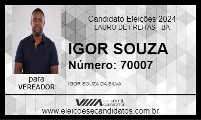 Candidato IGOR SOUZA 2024 - LAURO DE FREITAS - Eleições