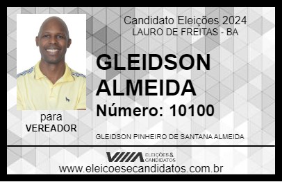 Candidato GLEIDSON ALMEIDA 2024 - LAURO DE FREITAS - Eleições