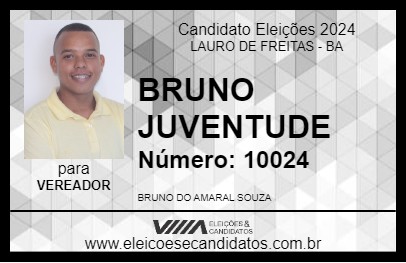 Candidato BRUNO JUVENTUDE 2024 - LAURO DE FREITAS - Eleições