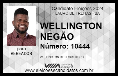 Candidato WELLINGTON NEGÃO 2024 - LAURO DE FREITAS - Eleições