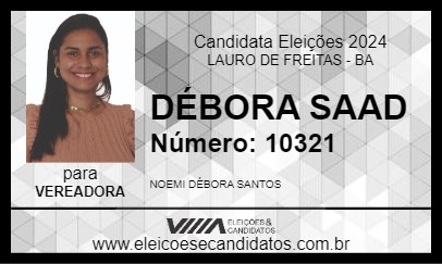 Candidato DÉBORA SAAD 2024 - LAURO DE FREITAS - Eleições