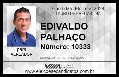 Candidato EDIVALDO PALHAÇO 2024 - LAURO DE FREITAS - Eleições